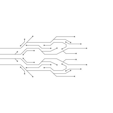 Devre teknolojisi şablon çizim tasarımı vektörü 