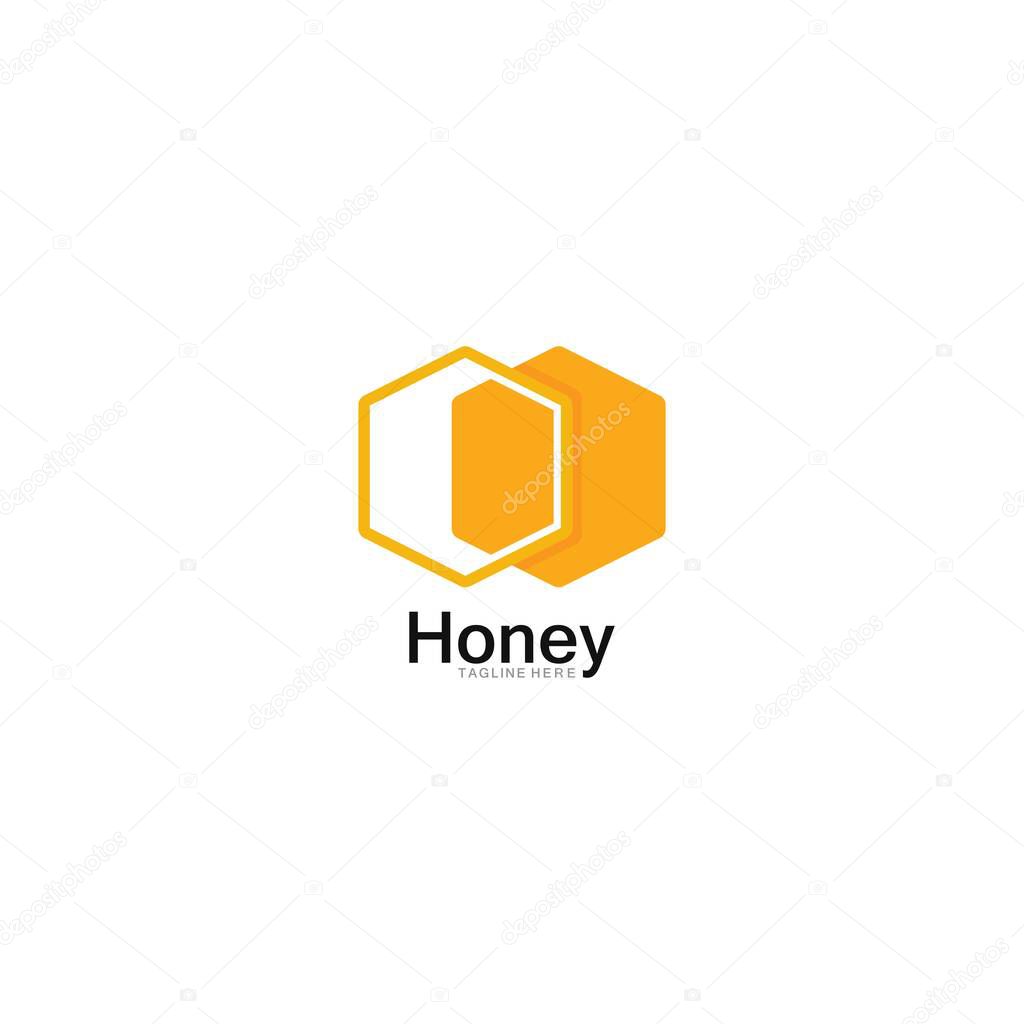 Honey comb logo vector icon concept design