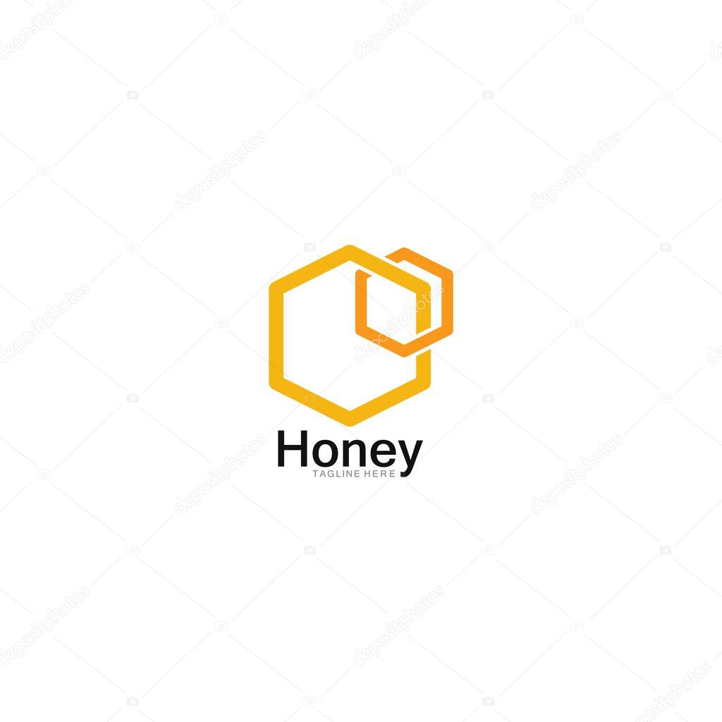Honey comb logo vector icon concept design