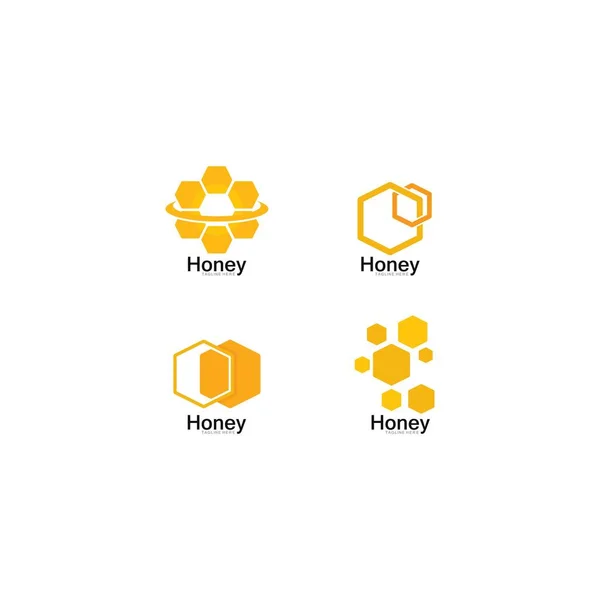 Honey Comb Logo Vector Icon Concept Design — Stock Vector