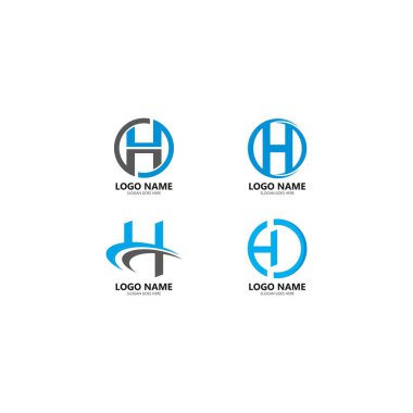 H Harfi Logo Şablonu Tasarım Vektörü illüstrasyonu