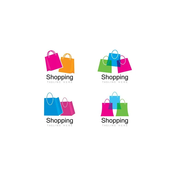 Einkaufen Logo Vektor Symbol Illustration Design — Stockvektor
