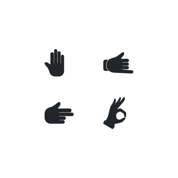 Handgeste Symbol Logo Einfache Vorlage Design — Stockvektor