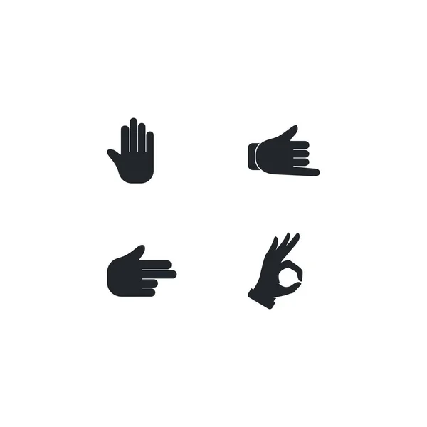 Handgebaar Pictogram Logo Eenvoudig Template Ontwerp — Stockvector