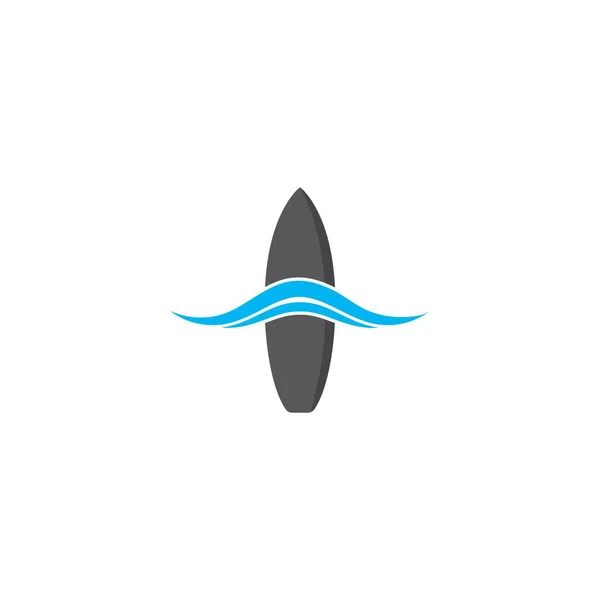Logotipo Tabla Surf Con Diseño Plantilla Icono Vector Onda Agua — Vector de stock