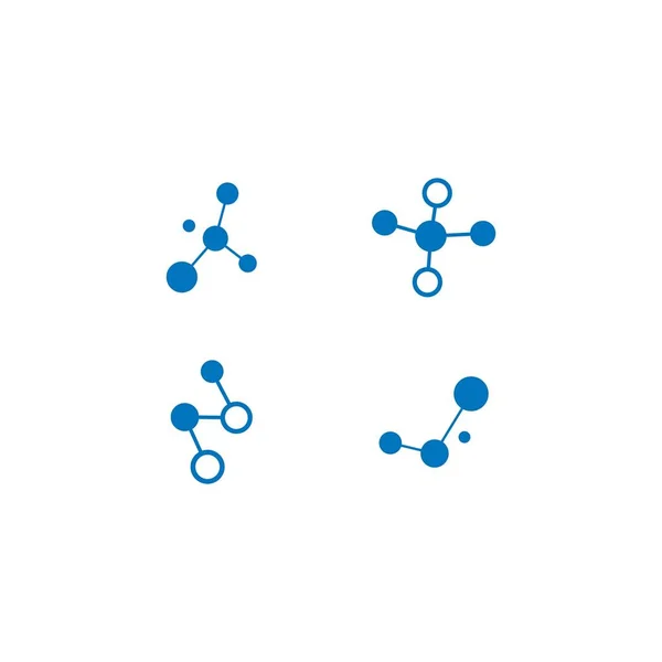 Diseño Ilustración Icono Vector Logotipo Molécula Azul — Vector de stock