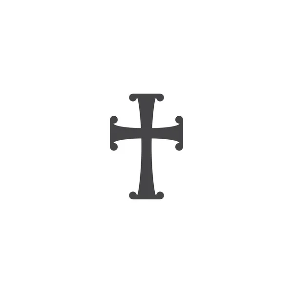 Símbolo Cruz Cristiana Vector Icono Logotipo Ilustración Diseño — Archivo Imágenes Vectoriales