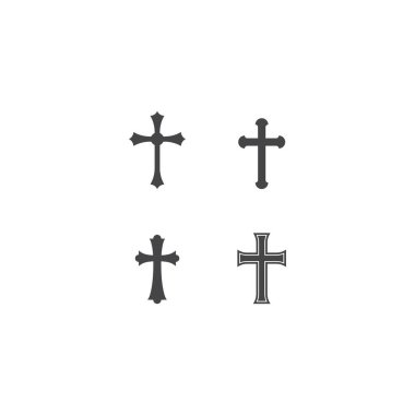 Hıristiyan haçı sembolü, vektör simgesi logo çizimi tasarımı 