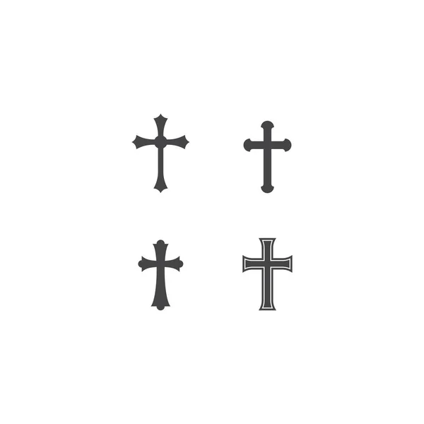 Symbol Des Christlichen Kreuzes Vektorsymbol Logo Illustration Design — Stockvektor