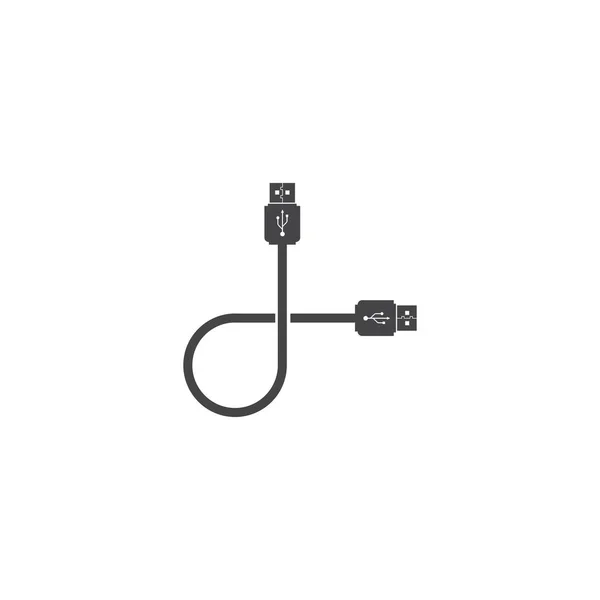 Usb Kabel Logo Vektor Symbol Illustration Design — Stockvektor