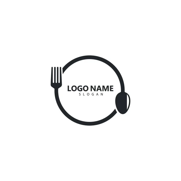 Fork Spoon Logo Plantilla Vector Icono Ilustración Diseño — Vector de stock