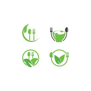 İnsan sağlıklı vejetaryen gıda logosu vektör resimleme kavramı