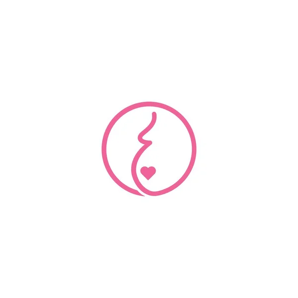 Femme Enceinte Logo Vecteur Icône Modèle — Image vectorielle