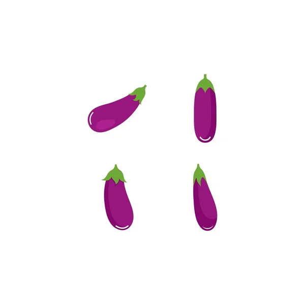 Eggplant Logó Vektor Ikon Illusztráció Tervezés — Stock Vector