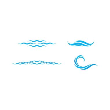 Su Dalgası Logo Şablonu. vektör Simgesi tasarımı