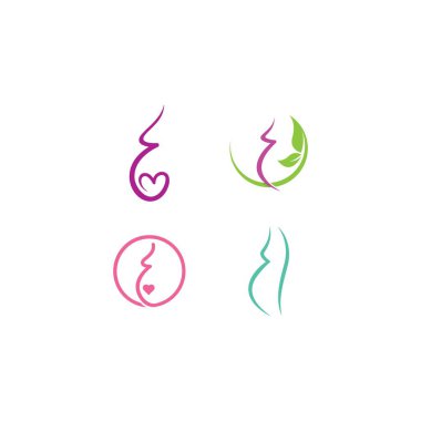 Kadınlar hamile logo vektör şablonu