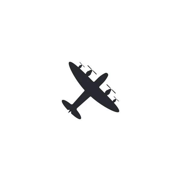 Alte Flugzeug Vektor Icon Illustration Flachem Design — Stockvektor