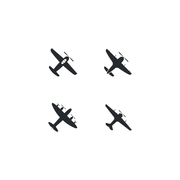 Alte Flugzeug Vektor Icon Illustration Flachem Design — Stockvektor