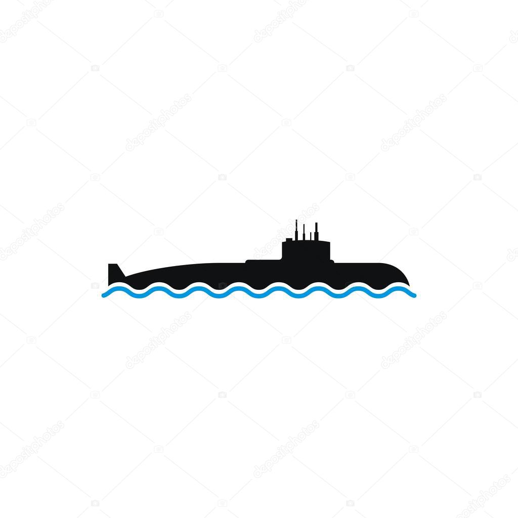 Military submarine logo vector icon illustration design