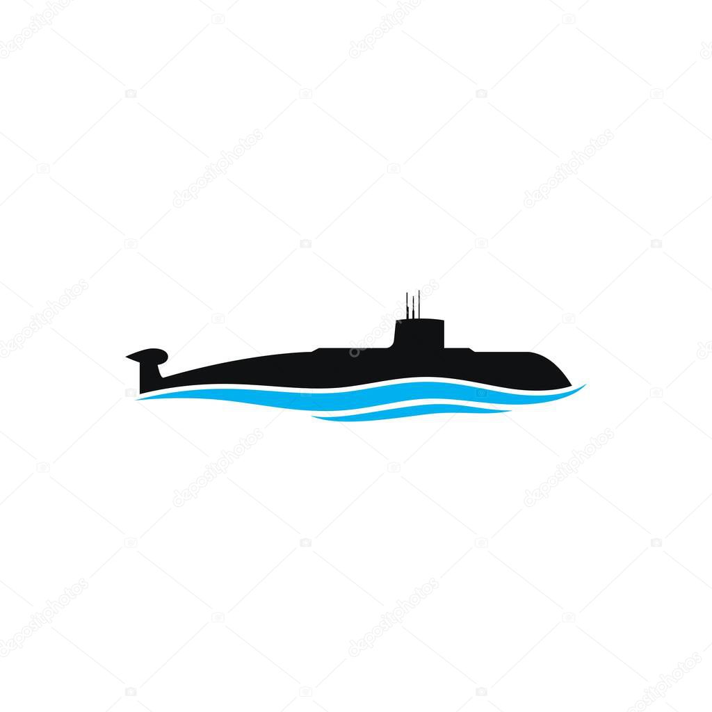military submarine logo vector icon illustration design 