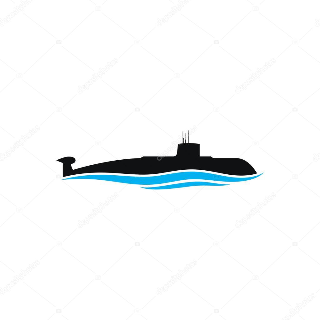 Military submarine logo vector icon illustration design