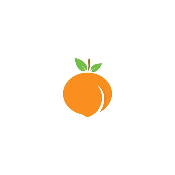 Conjunto Fruta Pêssego Logotipo Vetor Ícone Conceito Ilustração Design —  Vetores de Stock