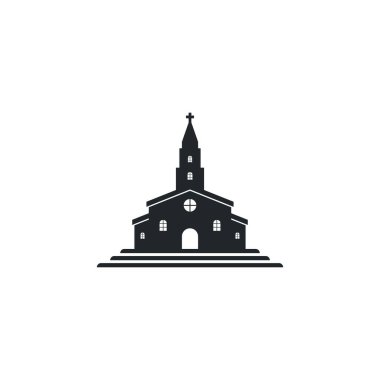 Kilise logosu şablon vektör illüstrasyon tasarımı 