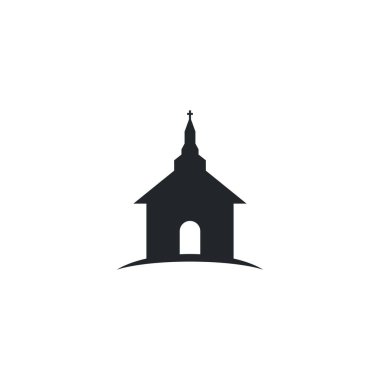 Kilise logosu şablon vektör illüstrasyon tasarımı 