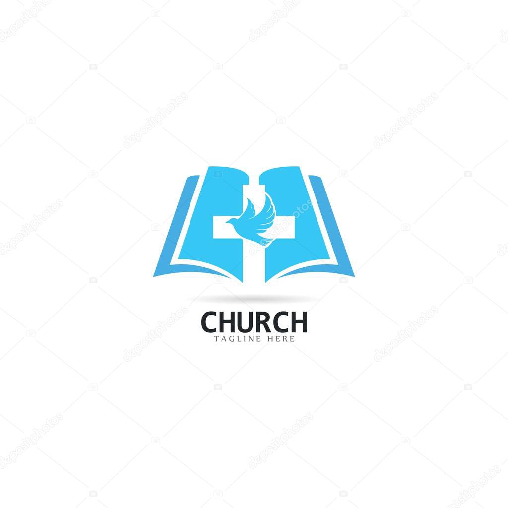 Church logo template vector icon illustration design 