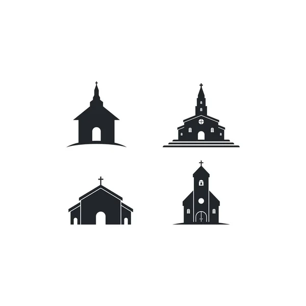 教会のロゴテンプレートベクトルアイコンイラストデザイン — ストックベクタ