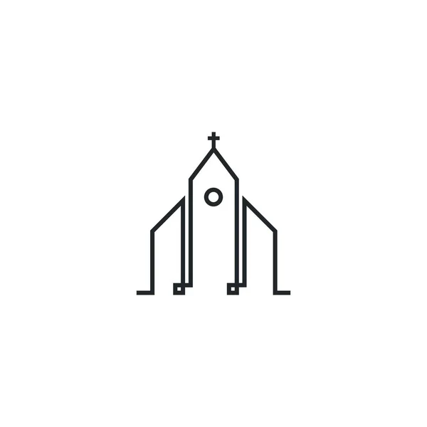 Chiesa Logo Modello Vettoriale Icona Illustrazione Design — Vettoriale Stock