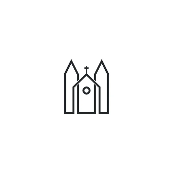 Iglesia Logotipo Plantilla Vector Icono Ilustración Diseño — Archivo Imágenes Vectoriales