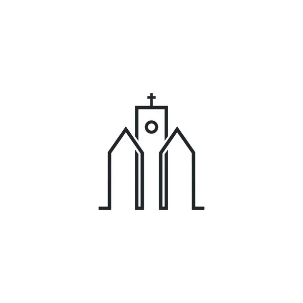 Iglesia Logotipo Plantilla Vector Icono Ilustración Diseño — Archivo Imágenes Vectoriales