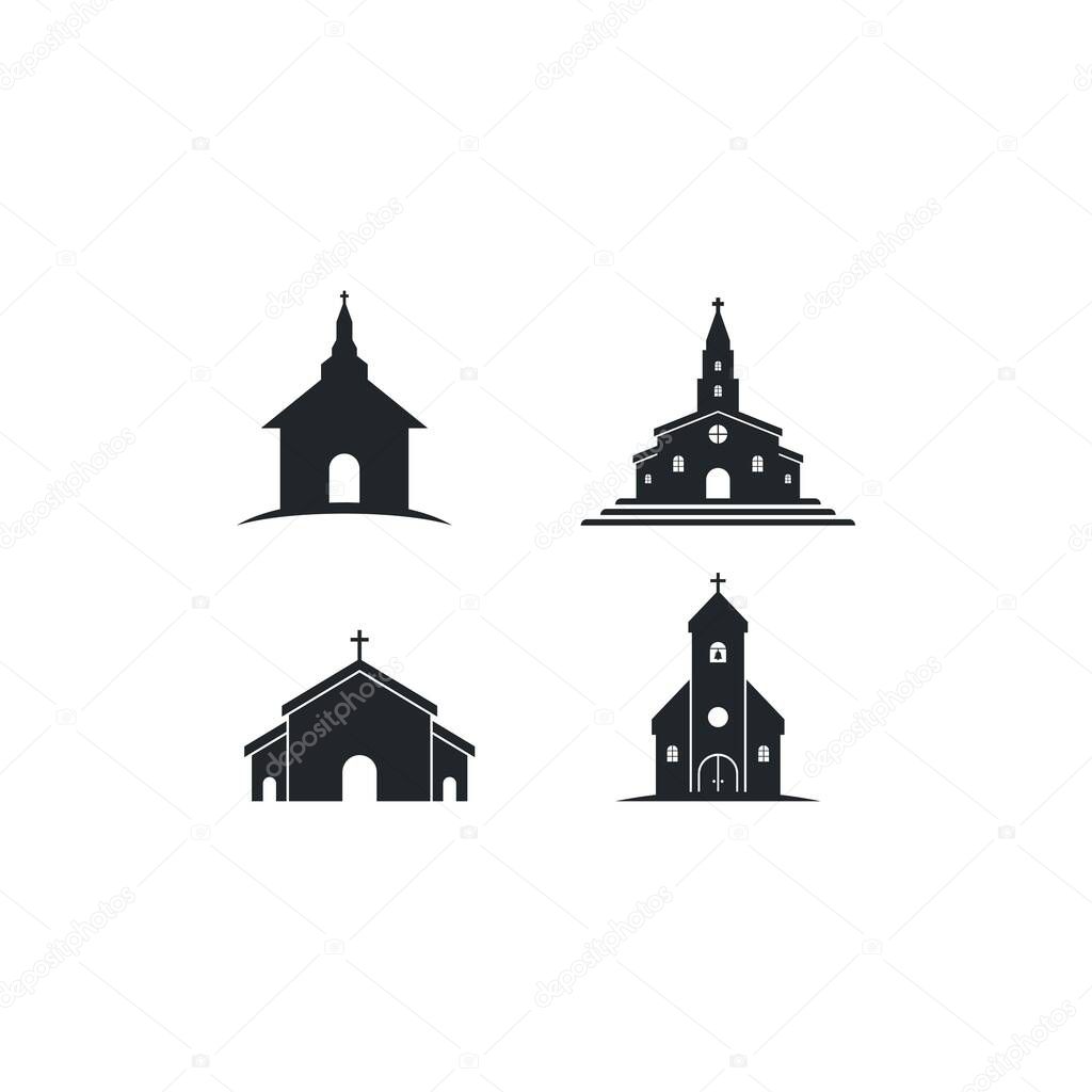 Church logo template vector icon illustration design 