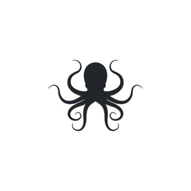 Ahtapot. Logo. Vektör illüstrasyon tasarımı 