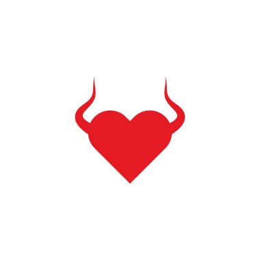 Şeytan boynuzu logosu simge tasarımlı aşk sembolü 