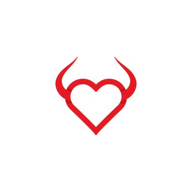 Şeytan boynuzu logosu simge tasarımlı aşk sembolü 