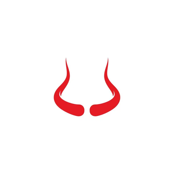 Diabo Chifre Logotipo Vetor Ilustração Design —  Vetores de Stock