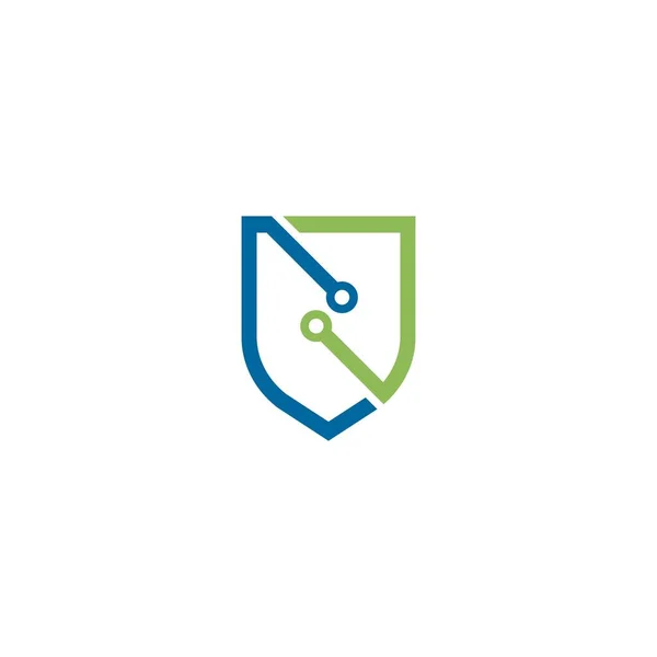 Kalkan Teknolojisi Vektör Logo Şablonu Tasarımı — Stok Vektör