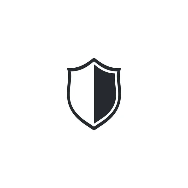 Siyah Kalkan Logosu Vektör Illüstrasyon Tasarımı — Stok Vektör