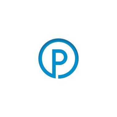 P harfi logo şablonu logo vektör resimleme tasarımı 