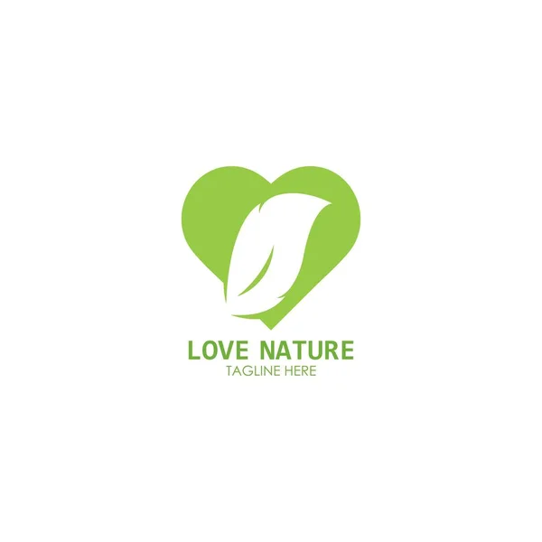 Amor Naturaleza Volver Naturaleza Logo Vector Icono Ilustración Diseño — Archivo Imágenes Vectoriales