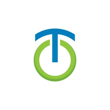 t ve o harfi logo vektörü veya t harfi güç düğmesi simgesi simgesi tasarımıyla birleştirilmiştir 