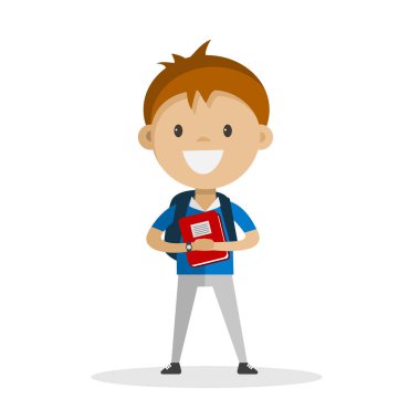 Öğrenci ders kitabı beyaz arka plan üzerinde izole el ile