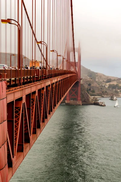 Мост Золотые Ворота Сан Франциско Пасмурный День — стоковое фото