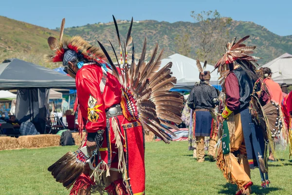 Nativo Americano Masculino Dançarinos Pow Wow Malibu Califórnia — Fotografia de Stock
