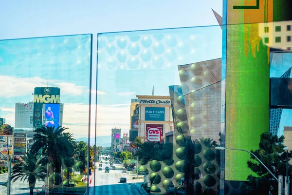 Las Vegas Strip Verkeer Uitzicht Vanaf Brug Las Vegas Nevada — Stockfoto