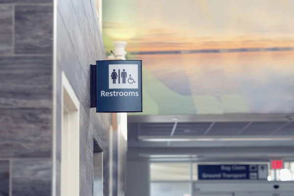 Restroom Sign Airport Building — Stock Photo, Image