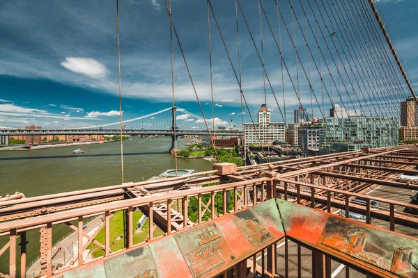 Nowy Jork Usa Maj 2019Manhattan Bridge Manhattan Skyline Widok Brooklyn — Zdjęcie stockowe
