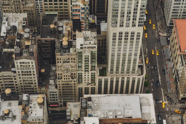New York Vue Aérienne Manhattan Bâtiments Toit Circulation — Photo